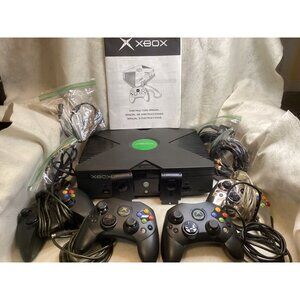Microsoft Xbox Original Console With Controllers & Manuals